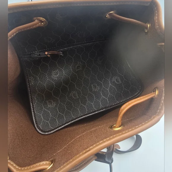 Christian Dior Black & Brown Vintage Honeycomb Crossbody Bucket Bag (EUC)(COA)✨️ - Picture 8 of 10